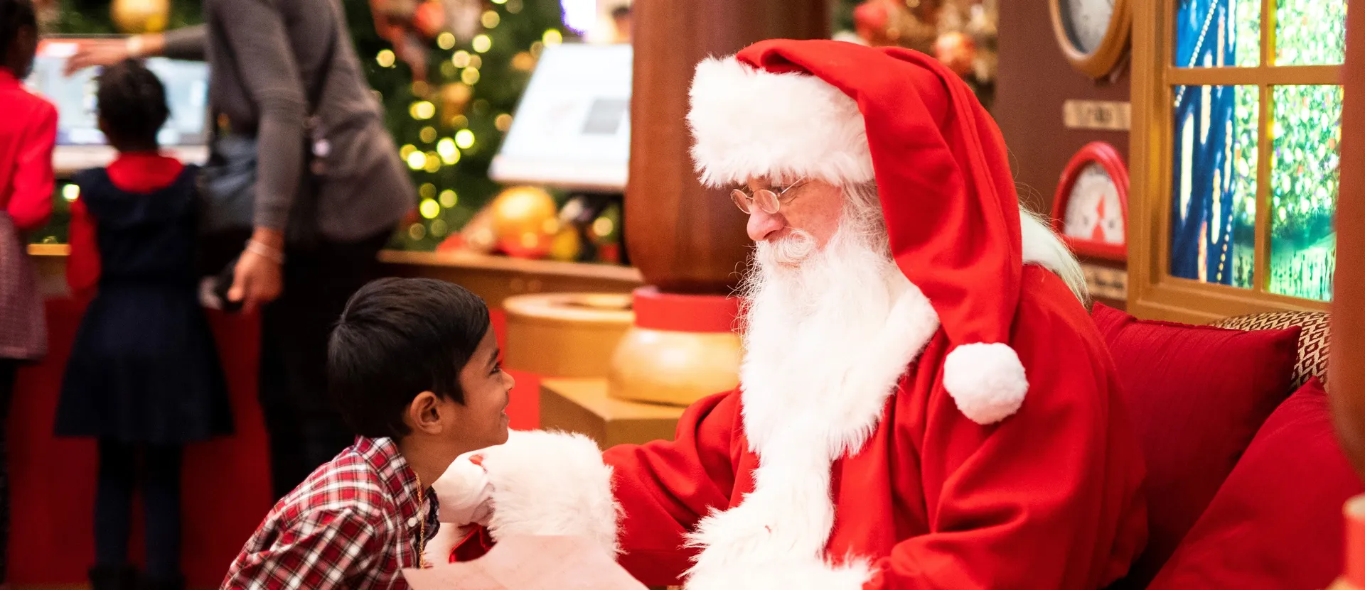 Santa Claus and child background