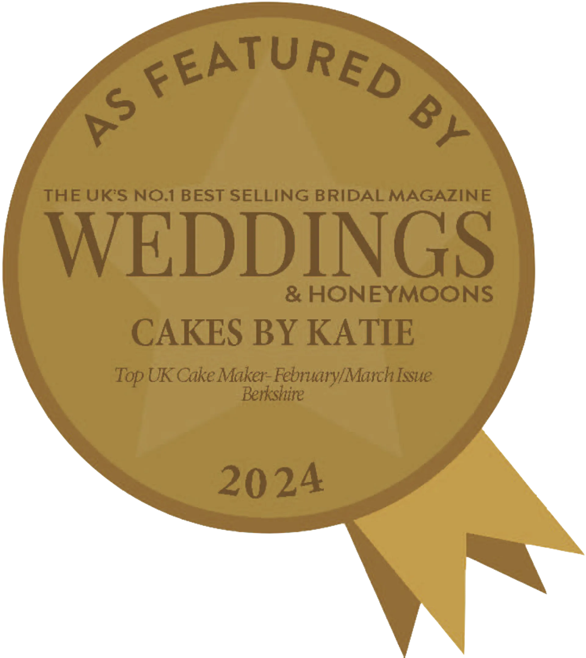 UK Weddings and Honeymoons Top UK Cake Maker February/March Rosette