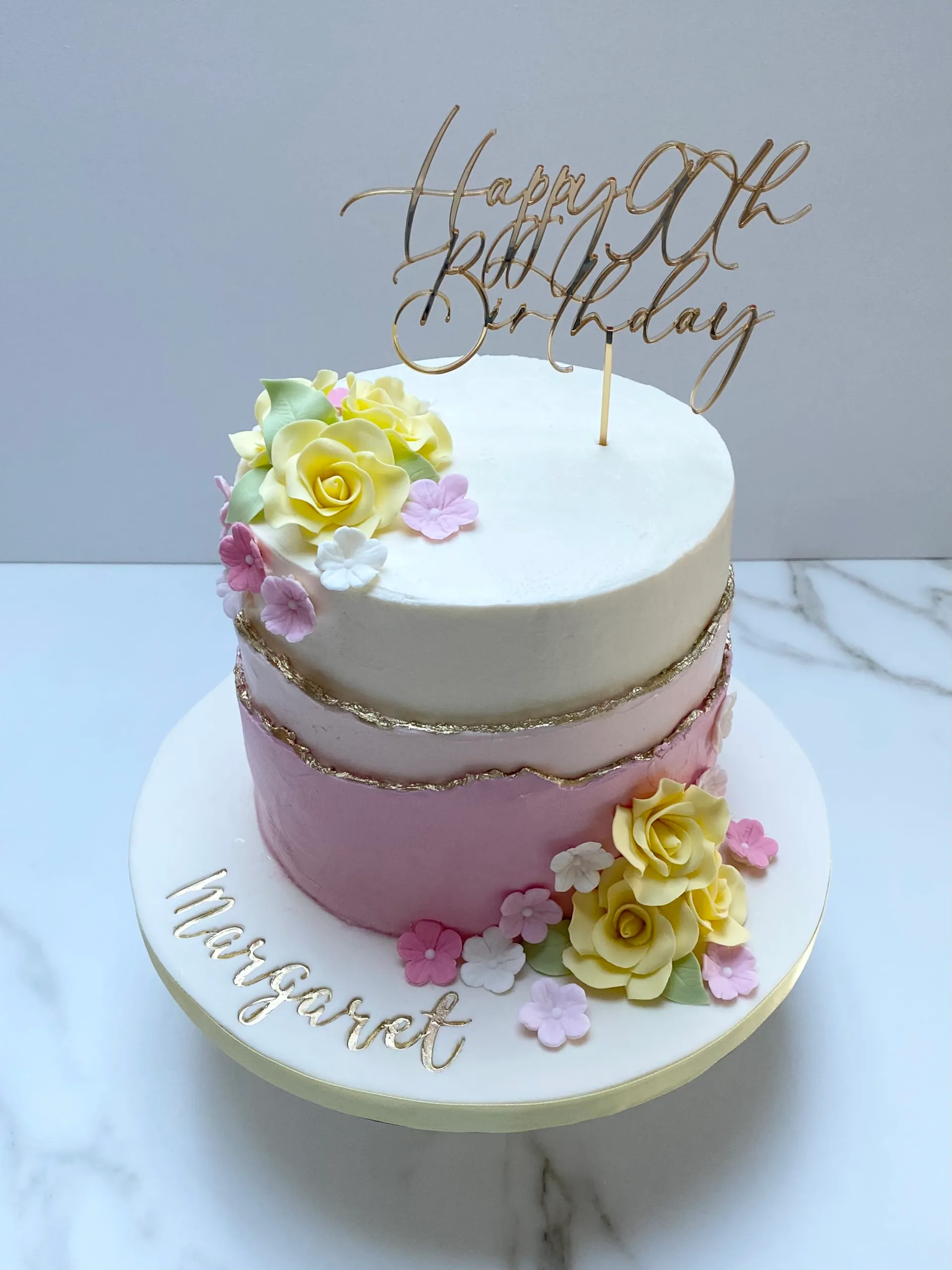 Fault Line Flowers - Pink & Gold